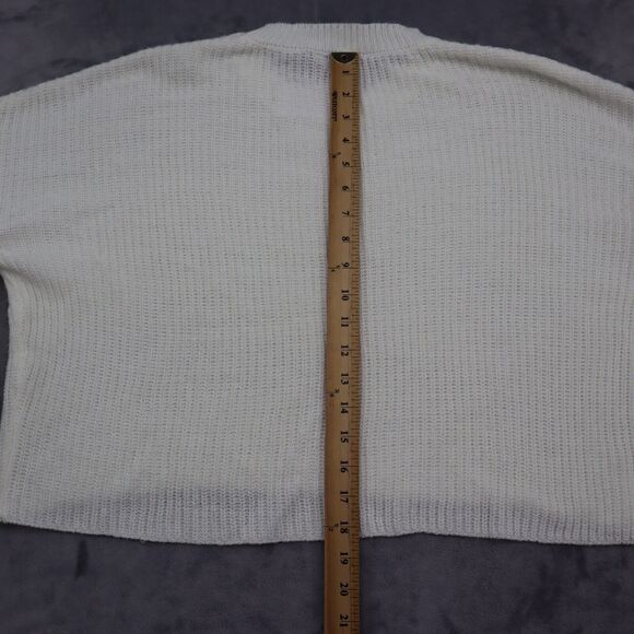 Free For All Sweater Womens XL White Fringe Long Sleeve Crew Neck Pullover - Picture 4 of 16